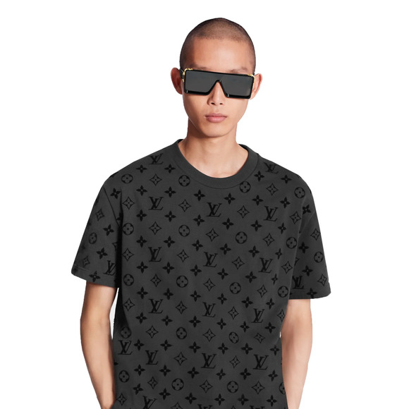 Louis Vuitton SS20 Velvet Monogram Black Logo Zip Pocket Short Sleeve T-Shirt M - Picture 8 of 16